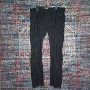 7 for all mankind mens black distressed buttonfly standard boot jeans 38x36 EUC